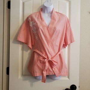Van Winkle & Co Peach Lounge Robe/Top  NWT